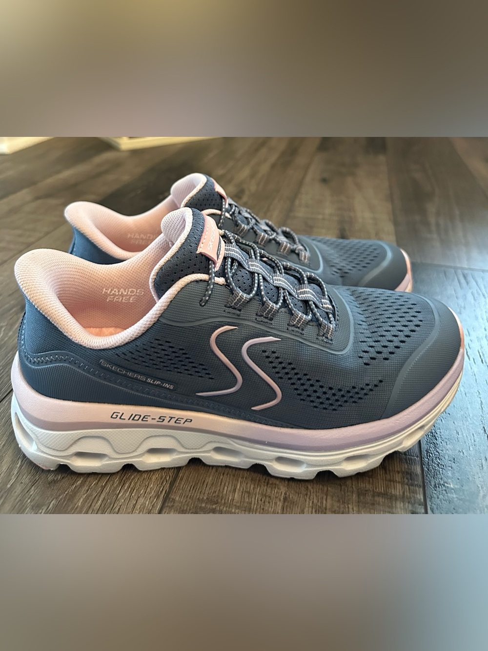 Skechers Slip Ins Glide Step Womens 6.5 Slate & Pink EXCELLENT